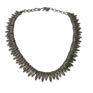 Trifari Silver Tone Feather Design Chocker. Pre owned